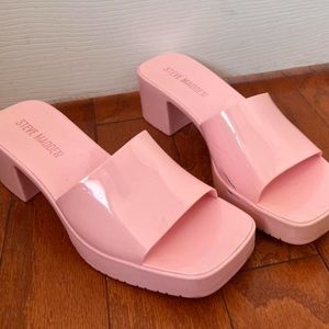 Steve Madden Pink Harley Kitten Heel Sandals